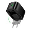 Адаптер мережевий C to C cable HOCO folding charger set CS101A |1USB/1Type-C, 20W/3A, PD/QC| black