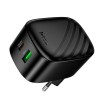 Адаптер мережевий HOCO folding charger CS101A |1USB/1Type-C, 20W/3A, PD/QC| black