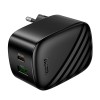 Адаптер мережевий HOCO folding charger CS101A |1USB/1Type-C, 20W/3A, PD/QC| black