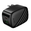 Адаптер мережевий HOCO folding charger CS102A|1USB/1Type-C, 30W/3A, PD/QC| black