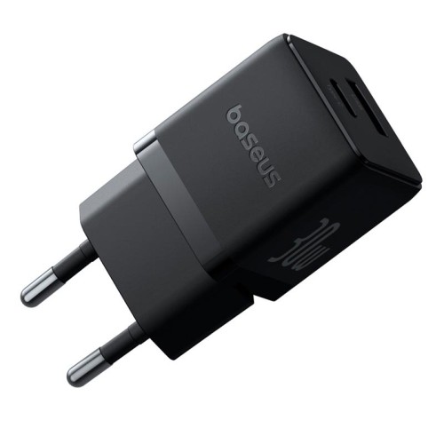 Адаптер мережевий BASEUS C to C cable Palm Fast Charger set |1USB/1Type-C, 30W/3A, PD/QC| black