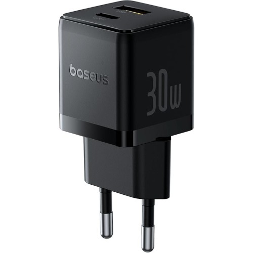 Адаптер мережевий BASEUS C to C cable Palm Fast Charger set |1USB/1Type-C, 30W/3A, PD/QC| black
