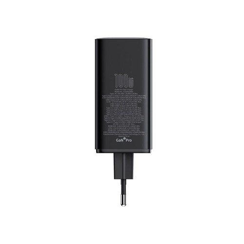Адаптер мережевий BASEUS C to C cable  GaN6 Pro Fast Charger set |2USB/2Type-C, 100W/3A, PD/QC| black