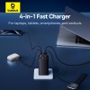 Адаптер мережевий BASEUS C to C cable  GaN6 Pro Fast Charger set |2USB/2Type-C, 100W/3A, PD/QC| black