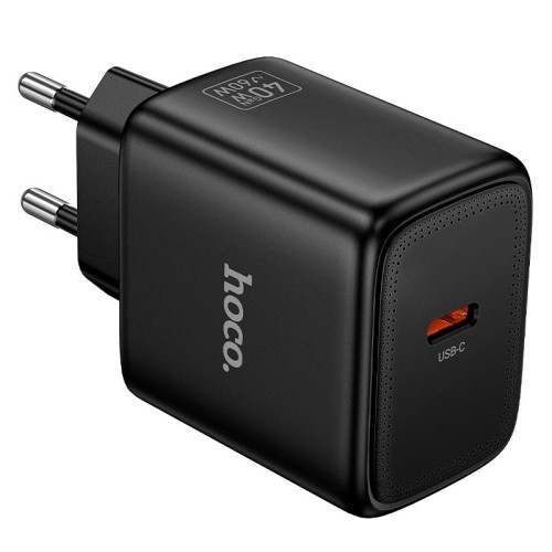 Адаптер мережевий HOCO Profit single port PD charger N83 |1Type-C, 40W/3A, PD/QC| black