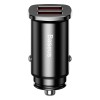 Адаптер автомобільний BASEUS Square metal |QC3.0, 2USB, 30W, 5A| black