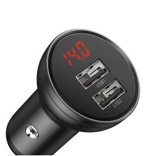 Адаптер автомобільний BASEUS Digital Display Dual USB |2USB, 4.8A, 24W| (CCBX-0S) grey