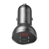 Адаптер автомобільний BASEUS Digital Display Dual USB |2USB, 4.8A, 24W| (CCBX-0S) grey