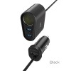 Адаптер автомобільний Hoco with LED Companheiro Front and Rear Seat Cigarette Lighter Z35A |3USB, 2.4A, 100W| black