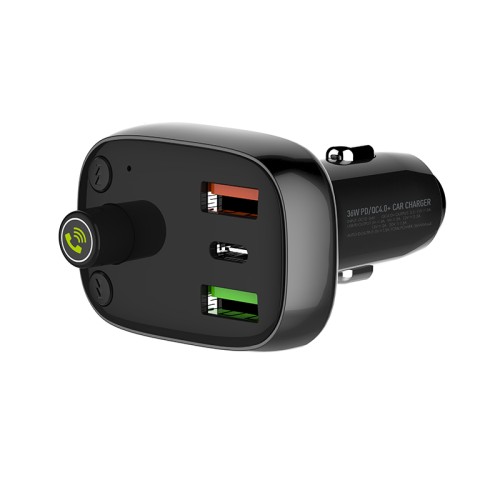 Адаптер автомобільний Ldnio with Bluetooth FM C704Q |2USB/1Type-C, PD/QC4.0, 36W| black