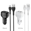 Адаптер автомобільний HOCO Micro USB Cable Leader Z36 |2USB, 2.4A| black