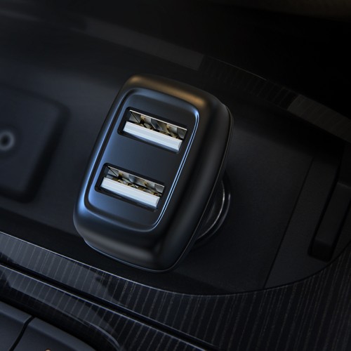 Адаптер автомобільний HOCO Type-C Cable Leader Z36 |2USB, 2.4A| white