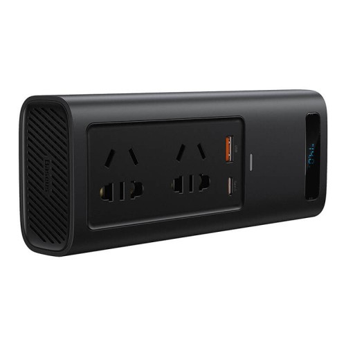 Автомобільний перетворювач напруги BASEUS In-car Inverter 150W (220V EU/CN) |2Sockets EU/CN 220V, 1USB/1Type-C, 0.4m| (CRNBQ-A01 black