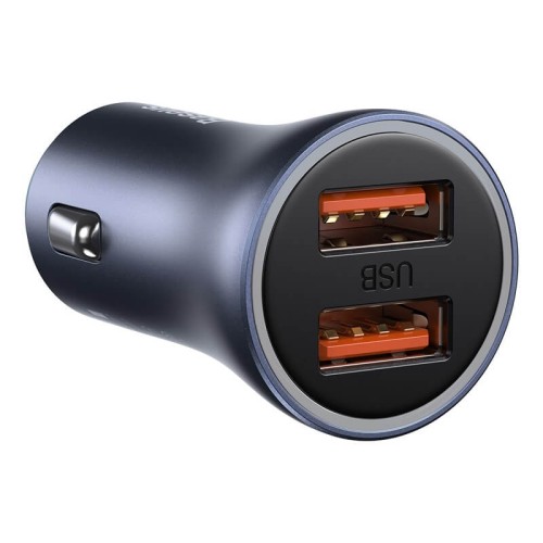 Адаптер автомобільний BASEUS Type-C cable Golden Contactor Pro Dual Quick Charger Car Charger |2USB, 5A/40W, QC| (TZCCJD-A0G) grey
