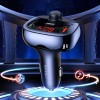 Адаптер автомобільний USAMS with Bluetooth FM Digital Display US-CC143 C25 |2USB/1Type-C, 3A/50W, QC/PD, TF| black