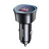 Адаптер автомобільний USAMS Dual Ports Digital Display Fast Car Charger US-CC146 C26 |1USB/1Type-C, 3A/95W, QC/PD| black