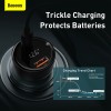 Адаптер автомобільний BASEUS Superme Digital Display PPS Dual Quick Charger Car Charger |1USB/1Type-C, 5A, 65+30w, QC/PD| (CCZX-01) black