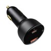 Адаптер автомобільний BASEUS Superme Digital Display PPS Dual Quick Charger Car Charger |1USB/1Type-C, 5A, 65+30w, QC/PD| (CCZX-01) black