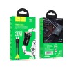 Адаптер автомобільний HOCO Type-C to Type-C Cable Smooth road car charger NZ5 |1USB/1Type-C, 30W/3A, PD/QC| black