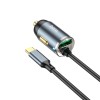 Адаптер автомобільний Hoco Type-C Cable Car charger NZ7 |1USB, 20W/3A, PD/QC| grey