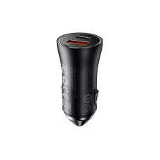 Адаптер автомобільний Baseus Golden Contactor Max Dual Fast Charger Car Charger |1USB/1Type-C, QC/PD, 60W/3A| grey