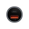 Адаптер автомобільний Baseus Golden Contactor Max Dual Fast Charger Car Charger |1USB/1Type-C, QC/PD, 60W/3A| grey
