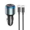Адаптер автомобільний HOCO Type-C to Type-C cable Galloper NZ9 |1USB/2Type, 95W/3A, PD/QC| black