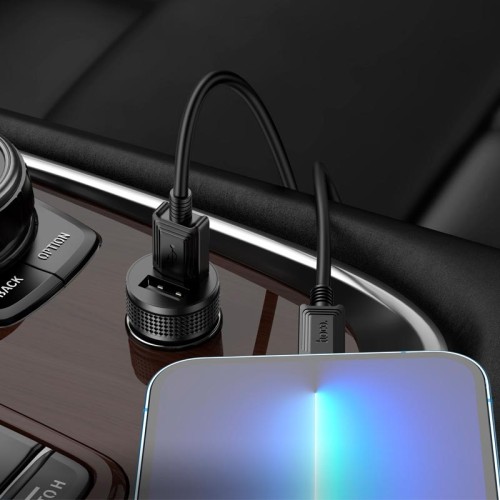 Адаптер автомобільний Hoco Lightning Cable Level dual port Car charger Z49 |2USB, 12W, 2.4A| black