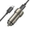 Адаптер автомобільний HOCO Type-C to Type-C Cable Tough dual port car charger Z48 |2Type-C, 40W/3A, PD/QC| grey