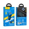 Адаптер автомобільний HOCO Type-C to Type-C Cable Tough dual port car charger Z48 |2Type-C, 40W/3A, PD/QC| Sapphire-blue