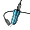 Адаптер автомобільний HOCO Type-C to Type-C Cable Tough dual port car charger Z48 |2Type-C, 40W/3A, PD/QC| Sapphire-blue