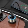 Адаптер автомобільний HOCO Type-C to Type-C Cable Tough dual port car charger Z48 |2Type-C, 40W/3A, PD/QC| Sapphire-blue
