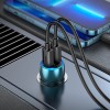Адаптер автомобільний HOCO Type-C to Lightning Cable Tough dual port car charger Z48 |2Type-C, 40W/3A, PD/QC| Sapphire-blue