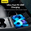 Baseus T-Space Series HUB for Tesla Cars With a retractable 45W type-C cable |2USB/2Type-C| black