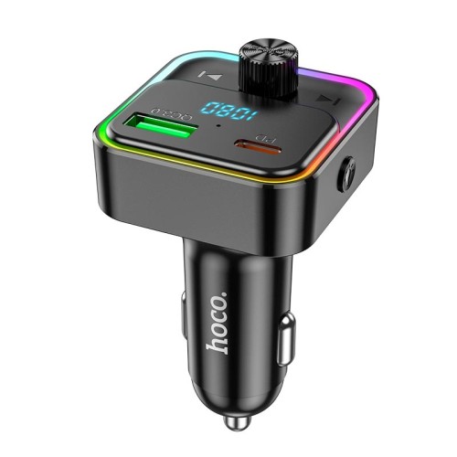 Адаптер автомобільний HOCO Fantasy car BT FM transmitter E81 |USB/Type-C, 30W/3A, PD/QC| black