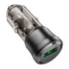 Адаптер автомобільний Borofone Noble single-port car charger BZ23 |1USB, 18W/3A, QC3.0| transparent-black