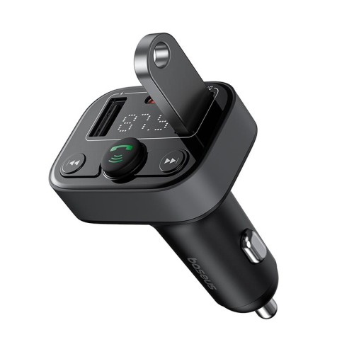 Адаптер автомобільний Baseus S-09 Lite Series Car FM Transmitter Cluster |2USB/1Type-c, PD/18W| black
