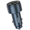Адаптер автомобільний HOCO Glorious dual-port digital display car charger Z57B |1USB/1Type-C, 63W/3A, PD/QC| grey