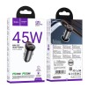 Адаптер автомобільний HOCO Rigorous port car charger NZ16B |2Type-C, 45W/3A, PD25W/QC| metal-grey