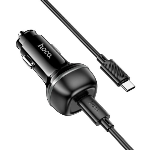 Адаптер автомобільний Hoco rank single port Car charger Z58 (Type-C to Type-C set) |1Type-C, 30W/3A, black
