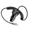 Адаптер автомобільний HOCO Rank car charger Z58B (Type-C cable set) |1Type-C, 48W/3A, PD30W/QC| black