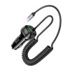 Адаптер автомобільний HOCO Rank car charger Z58B (Type-C cable set) |1Type-C, 48W/3A, PD30W/QC| black