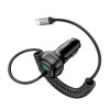 Адаптер автомобільний HOCO Rank car charger Z58B (Type-C cable set) |1Type-C, 48W/3A, PD30W/QC| black