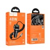 Адаптер автомобільний HOCO Rank car charger Z58B (Type-C cable set) |1Type-C, 48W/3A, PD30W/QC| black