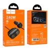 Адаптер автомобільний HOCO Rank dual port car charger Z59 |1USB/1Type-C/2 port 240W cigarette lighter, PD30W/QC| black