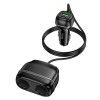 Адаптер автомобільний HOCO Rank dual port car charger Z59 |1USB/1Type-C/2 port 240W cigarette lighter, PD30W/QC| black