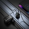 Адаптер автомобільний HOCO Rank dual port car charger Z59 |1USB/1Type-C/2 port 240W cigarette lighter, PD30W/QC| black