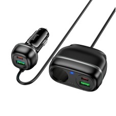 Адаптер автомобільний HOCO Rank car charger Z59A |2USB/2TypeC/1 slot 240W cigarette lighter, PD30W/QC, 96W/3A| black