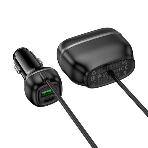 Адаптер автомобільний HOCO Rank car charger Z59A |2USB/2TypeC/1 slot 240W cigarette lighter, PD30W/QC, 96W/3A| black