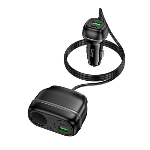 Адаптер автомобільний HOCO Rank car charger Z59A |2USB/2TypeC/1 slot 240W cigarette lighter, PD30W/QC, 96W/3A| black